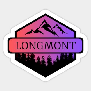 Longmont Colorado Mountains and Trees Sticker